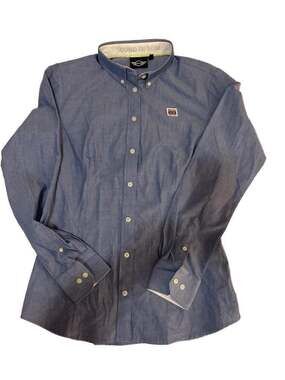 MINI Cooper Women's Blue Oxford Button Down Shirt Size M